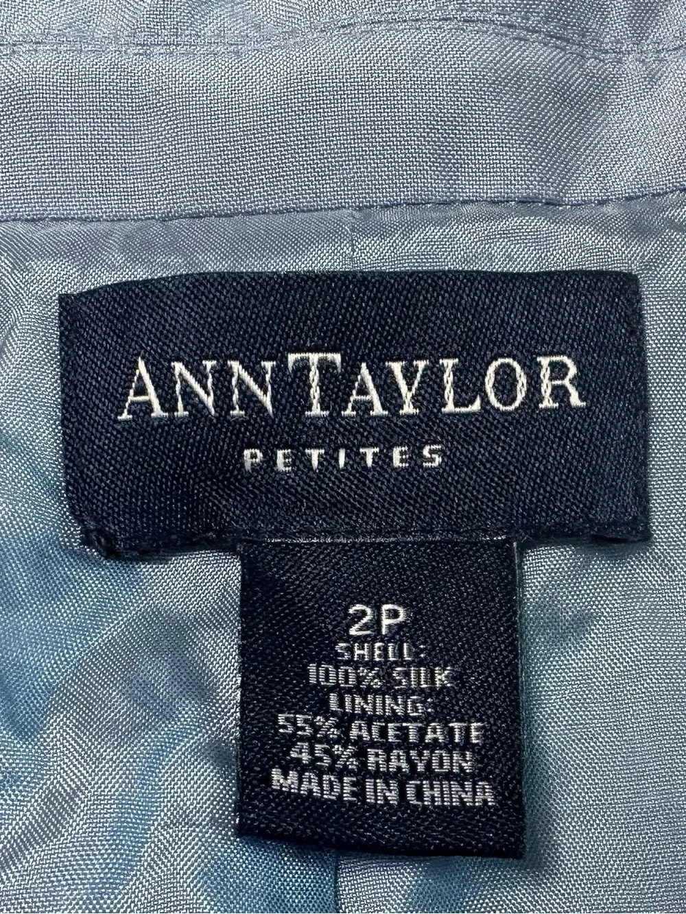 Women’s Silk 2 Piece Skirt Suit Blue Embroidered Blazer Petite 2 / XS - Picture 5 of 10